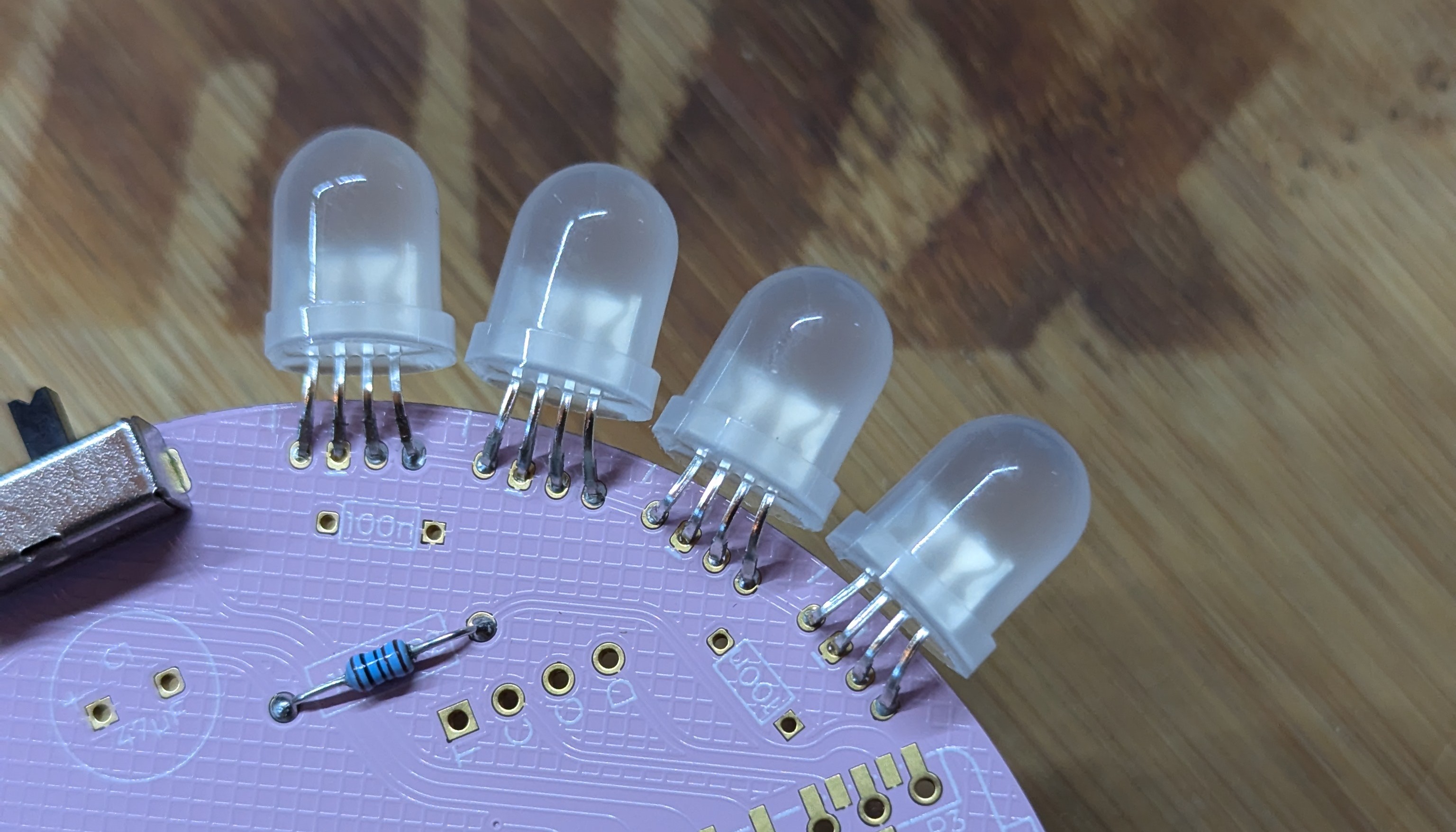 RGB LEDs soldered