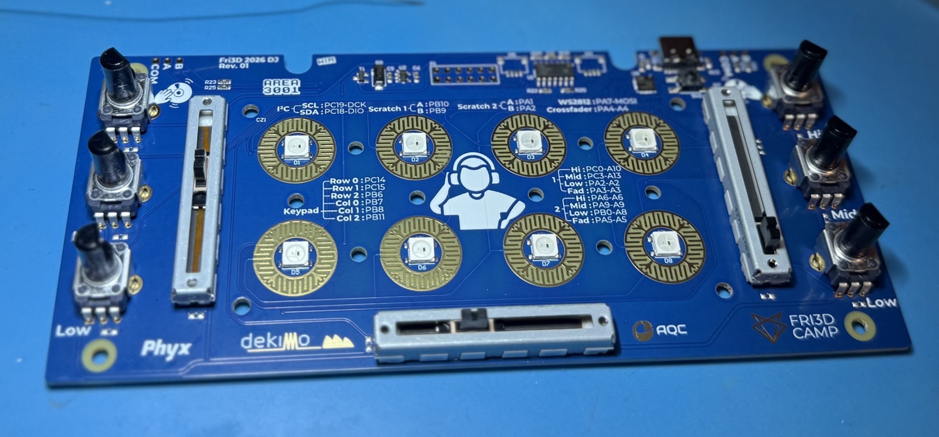 potentiometers gesoldeerd