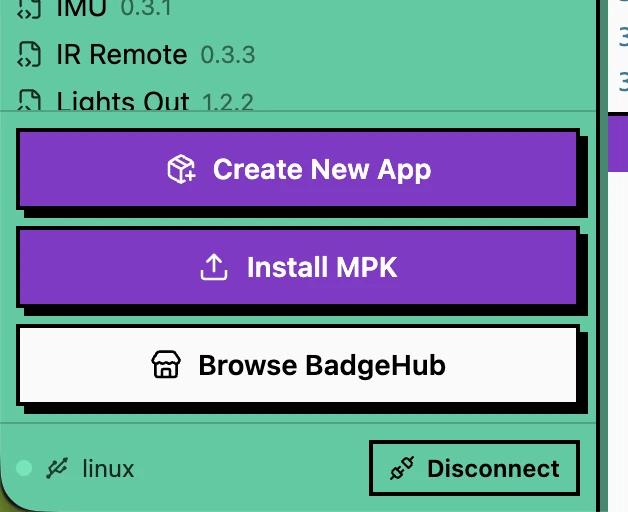 The Create New App button in Fri3d-IDE